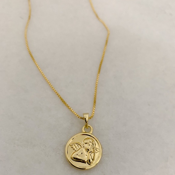 🎉HP🎉Angelic Angel Coin Necklace | 14k Gold Filled - Picture 2 of 6